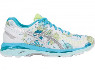 Asics Gel-Kayano 23 Running Shoes For Women White/Silver/Light Turquoise 108JAZQW